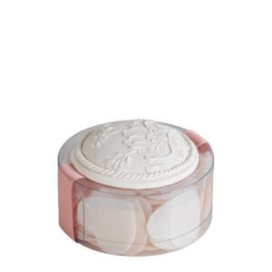 Feuilles de savon cœur parfum rose – boîte élégante nude et blanc