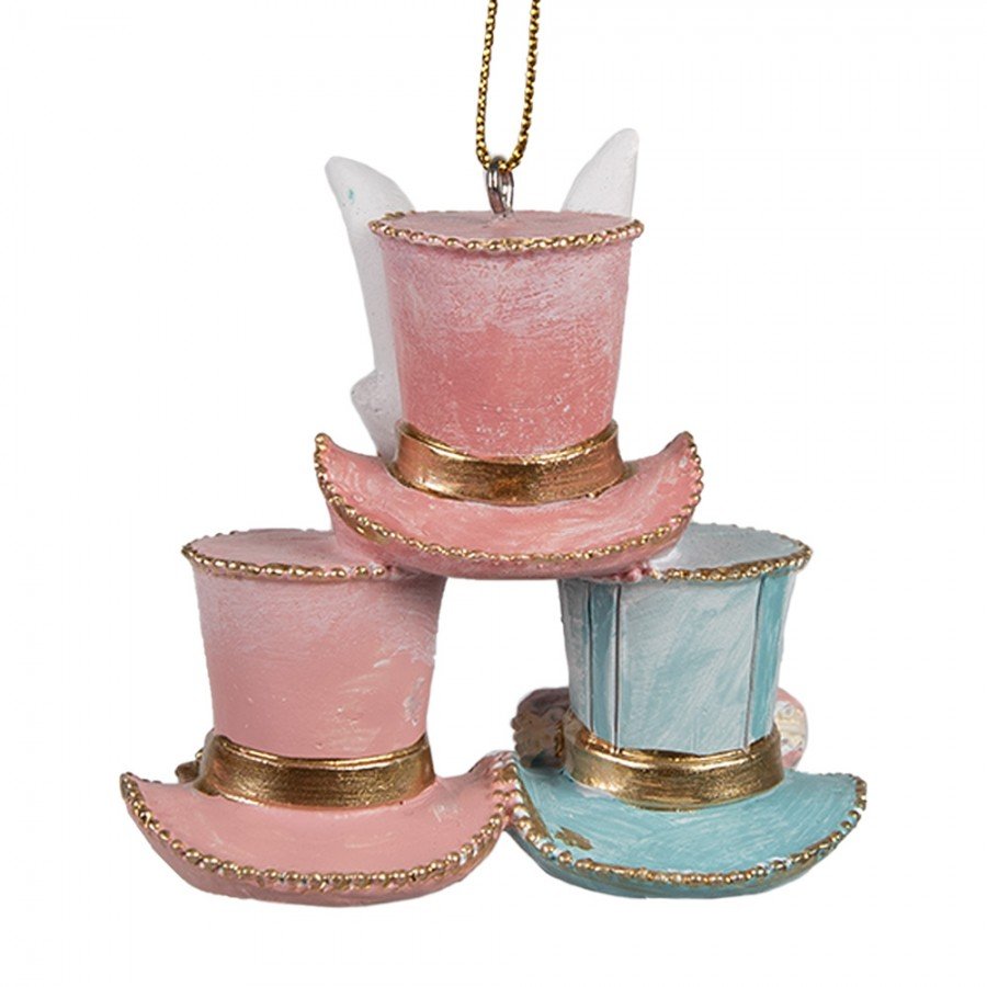 4ca20f_8ef2aad538ab4b3aa6622859473896b6mv2.jpg Suspension Chapeaux Fantaisie Rose & Bleu – Décoration de Pâques Romantique – Image 3