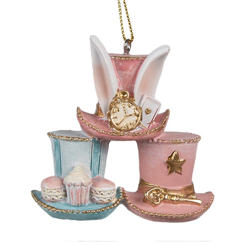 4ca20f_937e980fb9374f7cb1c3a5b782ab267fmv2.jpg Suspension Chapeaux Fantaisie Rose & Bleu – Décoration de Pâques Romantique – Image 4