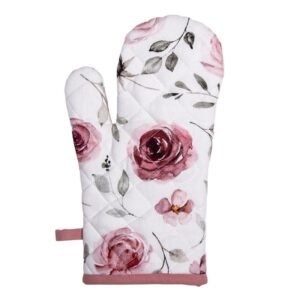  18x30 cm blanc rose coton roses gant de four