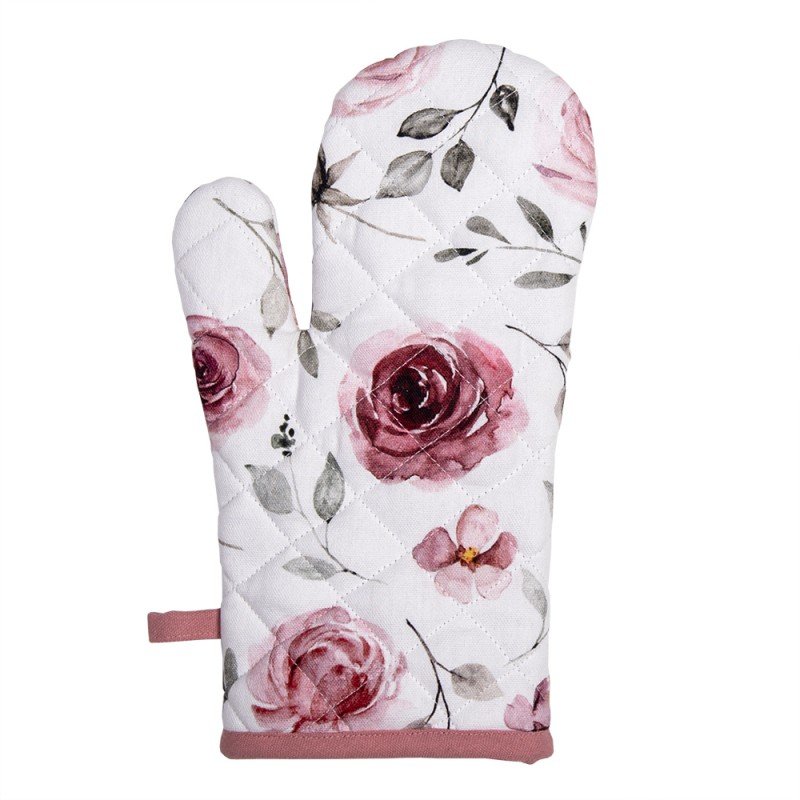 18x30 cm blanc rose coton roses gant de four 18x30 cm blanc rose coton roses gant de four