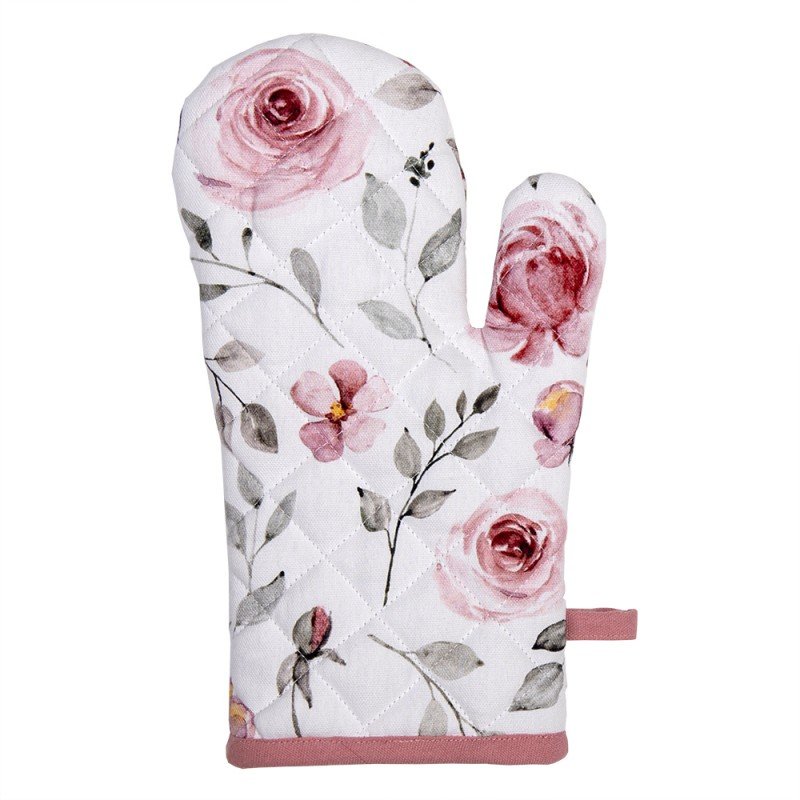 18x30 cm blanc rose coton roses gant de four 18x30 cm blanc rose coton roses gant de four