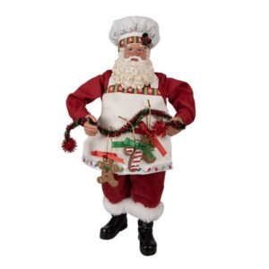 65216 figurine pere noel 28 cm rouge plastique figurine decorative