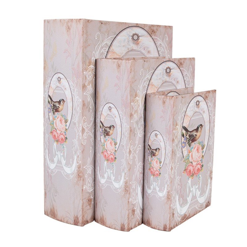 65689 boite de rangement set de 3 livres 27 22 17 cm rose bois oiseau 65689 boite de rangement set de 3 livres 27 22 17 cm rose bois oiseau