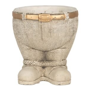 6te0496 pot de fleurs pantalon o 15x17 cm gris pierre pot de fleur