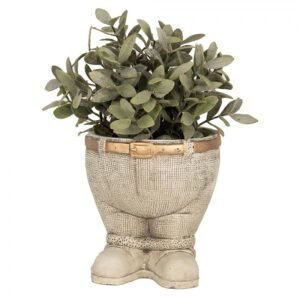 6te0496 pot de fleurs pantalon o 15x17 cm gris pierre pot de fleur..