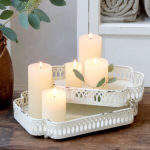 plateau dentelle blanc