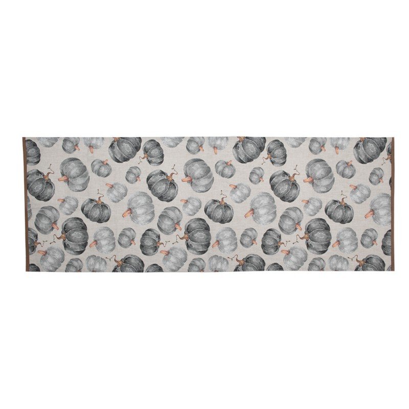 chemin de table 50x140 cm gris coton citrouille (1) chemin de table 50x140 cm gris coton citrouille (1)