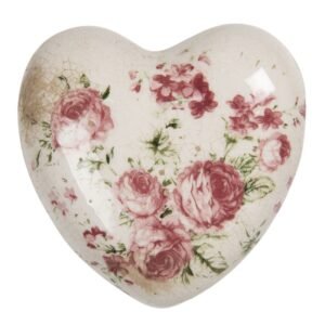 decoration coeur 11x11x4 roses