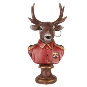 image de decoration cerf 10x8x19 cm marron rouge plastique