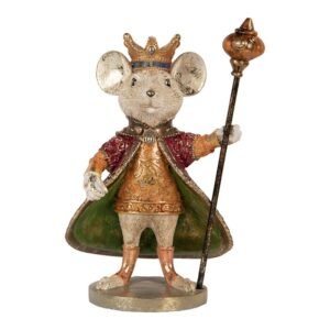 image de decoration souris 18x12x25 cm blanc plastique