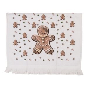 serviette invitee 40x66 cm blanc gingerbread