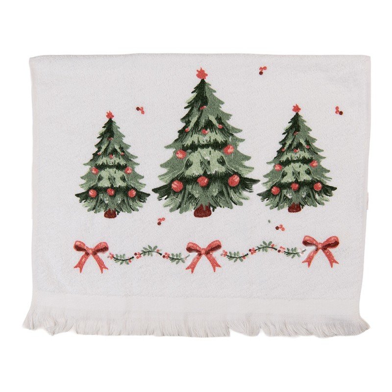 serviette invitee 40x66 cm blanc sapins serviette invitee 40x66 cm blanc sapins