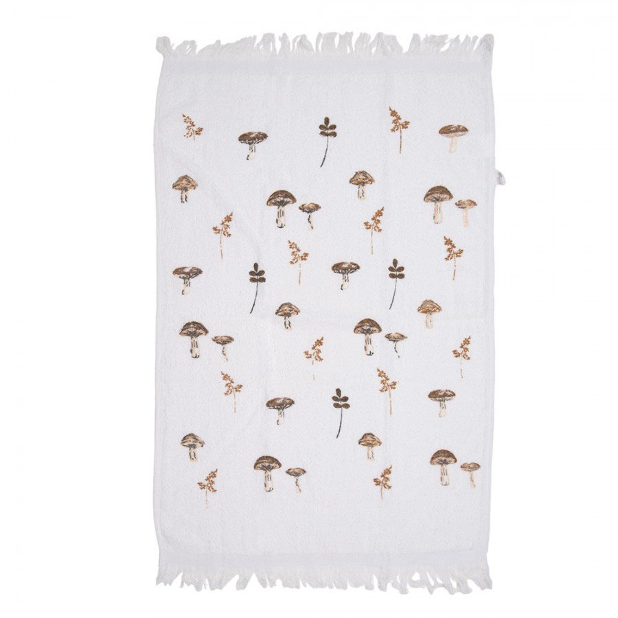 serviette invitee 40x66 cm blanc coton champignons (1) serviette invitee 40x66 cm blanc coton champignons (1)