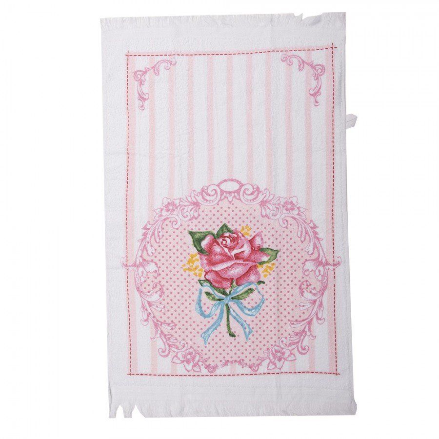 serviette invitee 40x66 cm rose bleu coton rose.1 serviette invitee 40x66 cm rose bleu coton rose.1