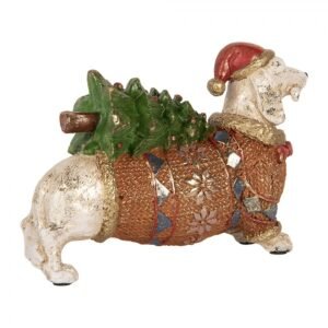 image de decoration chien 21x6x14 cm blanc plastique (2)