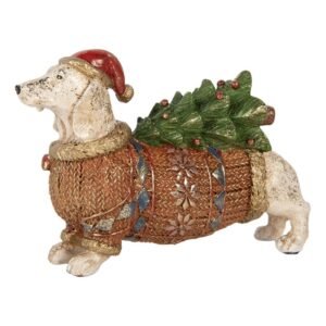 image de decoration chien 21x6x14 cm blanc plastique